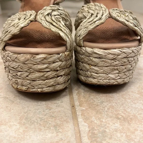 Corso Como rattan espadrille wedges size 7.5 - Picture 7 of 7